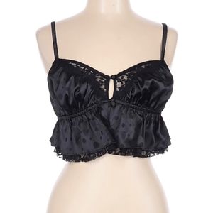 For love and lemons black lace ruffle crop top